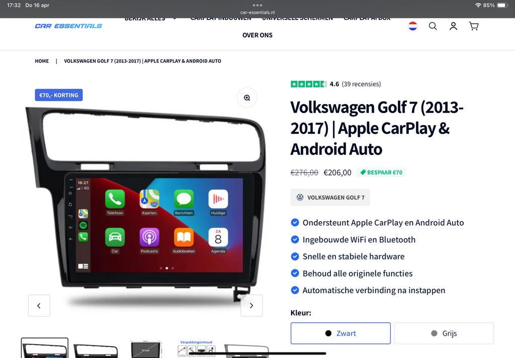 Smart Navigatie Systeem met Apple CarPlay voor Golf 7, Ophalen of Verzenden, Zo goed als nieuw, 13 inch, MacBook Air