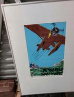 Gesigneerde zeefdruk Kuifje Bellanca watervliegtuig, Ophalen of Verzenden