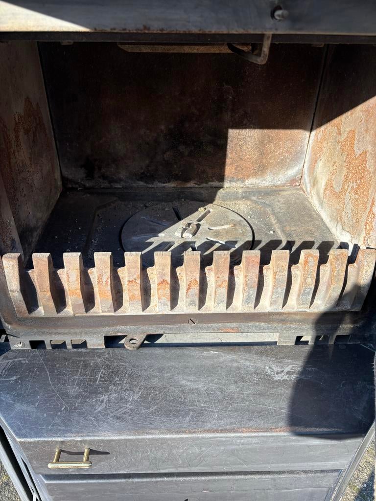 Houthaard met pijp, Ophalen, Gebruikt, Vrijstaande haard, Houthaard