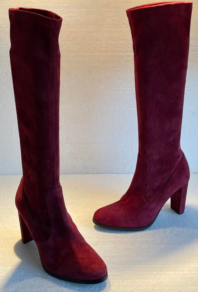 L K Bennett London design chique hoge dames laarzen rood 39, Hoge laarzen, Ophalen of Verzenden, Zo goed als nieuw, Rood