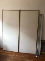 Twee witte Schuifdeuren voor kastenwand met rails, Ophalen, 150 tot 200 cm, Zo goed als nieuw, 150 tot 200 cm