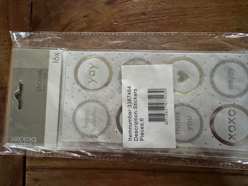 Blokker stickers met teksten, 16 stuks, Hobby en Vrije tijd, Stickers en Plaatjes, Nieuw, Meerdere stickers, Ophalen of Verzenden