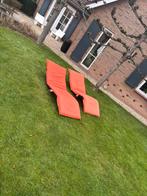 Opklapbare lounge / tuinstoelen - Oranje, Ophalen, Gebruikt, Textileen, Inklapbaar