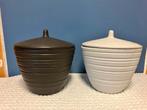 Twee opbergpotten - 27 cm hoog, Ophalen of Verzenden, Zo goed als nieuw