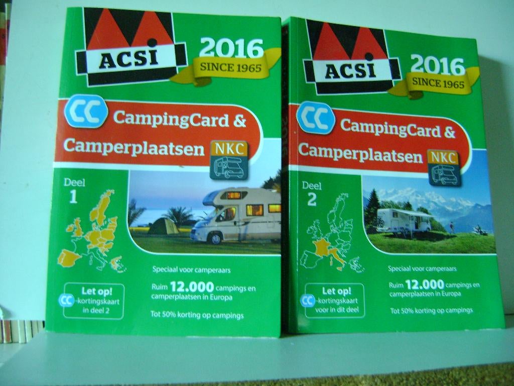 ACSI Campingcard & Camperplaaatsen 2016 Deel 1 en 2, ACSI, Europa, Ophalen of Verzenden, Reisgids of -boek