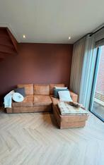 Bankstel met opbergruimte (kunstleer/cognac), Ophalen, Kunststof, Gebruikt, Minder dan 75 cm