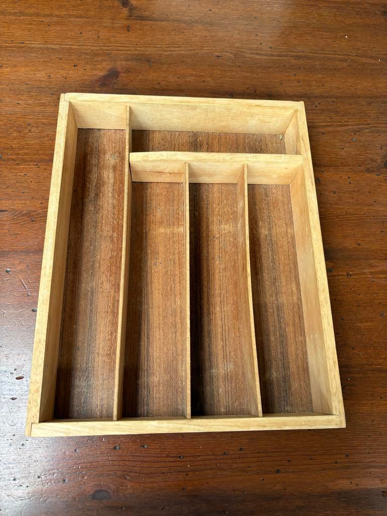 Houten besteklade - Organiseer je keukenlades, Ophalen of Verzenden, Gebruikt, Hout, Los bestek