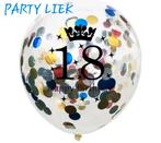 18 jaar confetti ballonnen- 5 stuks nr C185, Ophalen of Verzenden, Nieuw, Versiering, Verjaardag