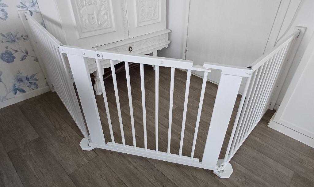 Wit Veiligheidshek/kinderhekje 274,5 cm (72 cm hoog), Ophalen, Gebruikt, Hout, 115 cm of meer