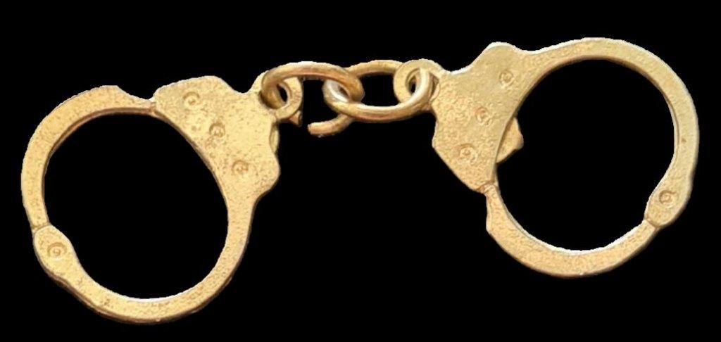 Handboeien pin- goudkleur, Verzenden, Nieuw, Overige onderwerpen, Speldje of Pin