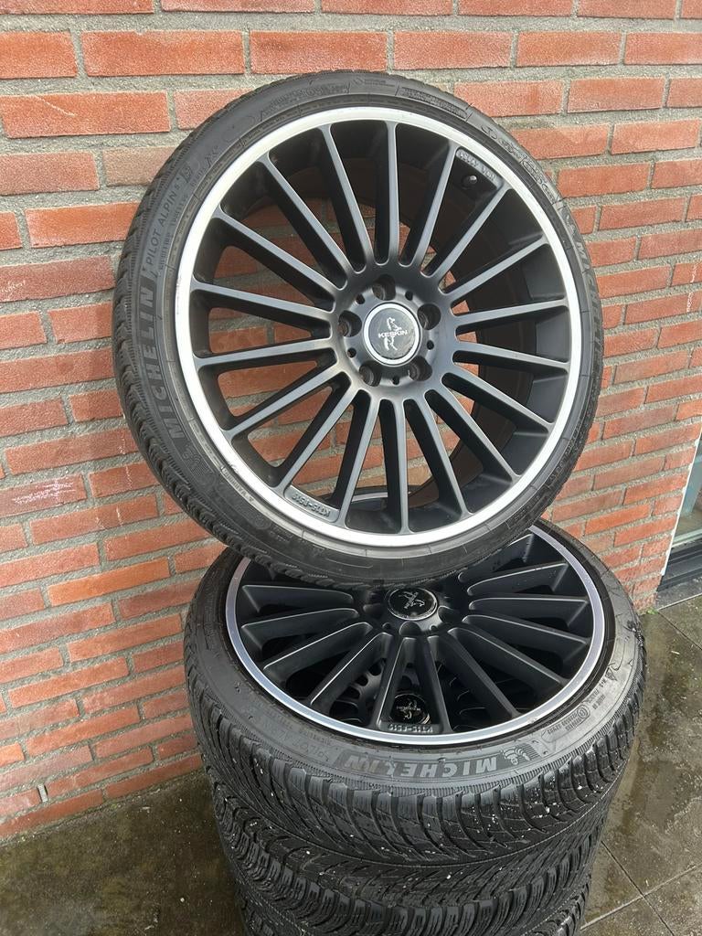 Keskin KT15 5x112 19 inch set met Winterbanden, Gebruikt, Velg(en), Winterbanden, Personenwagen