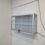 MOOIE degelijke glazen vitrinekast voor aan de wand met sch, Huis en Inrichting, Kasten | Vitrinekasten, Niet ingevuld, Gebruikt