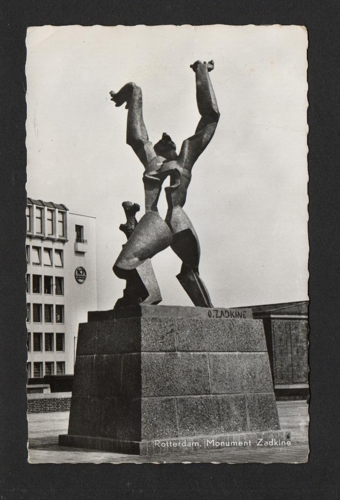 Rotterdam Monument Zadkine., Ophalen of Verzenden, 1940 tot 1960, Gelopen, Zuid-Holland