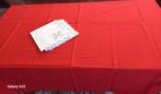 Rood tafelkleed afm 180 x 140 cm en 6 servetten, Ophalen of Verzenden, Zo goed als nieuw, Rechthoek, Binnen