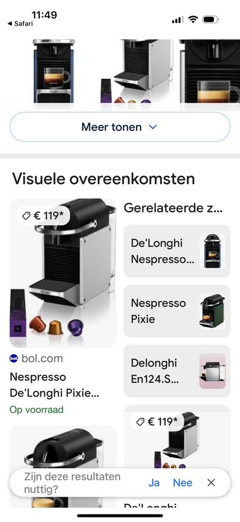 Nespresso Pixie Koffiezetapparaat - Zwart/Zilver, Espresso apparaat, Ophalen of Verzenden, Zo goed als nieuw, 1 kopje
