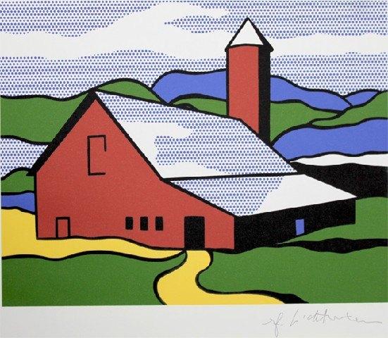 Roy Lichtenstein(1923)Kl Lithografie"Rode Schuur" Paspar Ges, Ophalen of Verzenden