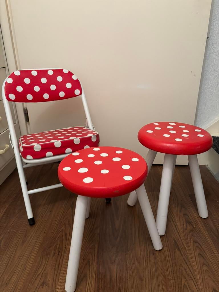 2 Schattige Kabouter krukjes en opklapbaar stoeltje!, Ophalen, Zo goed als nieuw, Stoel(en)