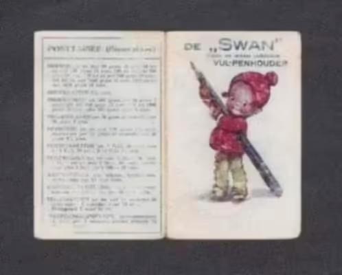 Reclame De Swan Vulpenhouder Kalender 1922., Verzamelen, Overige Verzamelen, Zo goed als nieuw, Ophalen of Verzenden