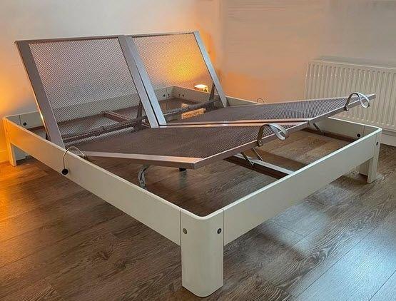 Auping auronde bed 200 x180 cm model 1000 hoog, Verstelbaar, Wit, Tweepersoons, Ophalen of Verzenden