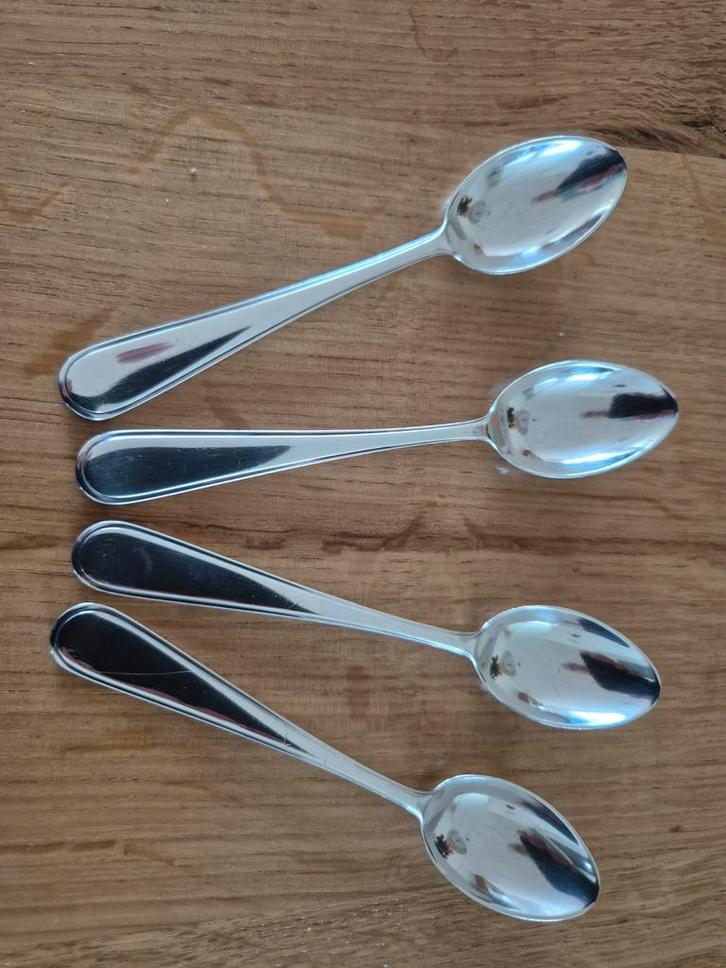 Keltum Mokka/Dessertlepels zwaar verzilverd - Set van 4, Antiek en Kunst, Antiek | Bestek, Ophalen of Verzenden