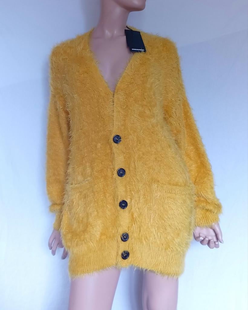 DSQUARED2 Oversized Vest , NIEUW, Kleding | Dames, Truien en Vesten, Verzenden, Nieuw, Maat 42/44 (L), Geel