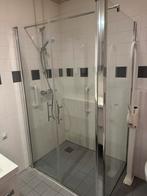 Douchecabine met glazen wanden en chroom frame, Ophalen of Verzenden, Gebruikt, Chroom, Douche