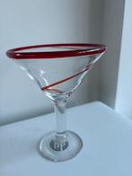 Vintage Jumbo Martini Glas met Rode Spiraal, Ophalen of Verzenden