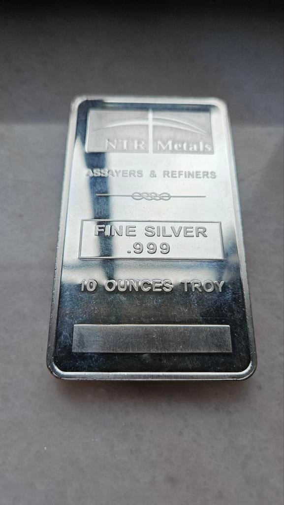 10 ounce Ntr metals zilverbaren, Postzegels en Munten, Edelmetalen en Baren, Ophalen of Verzenden, Zilver