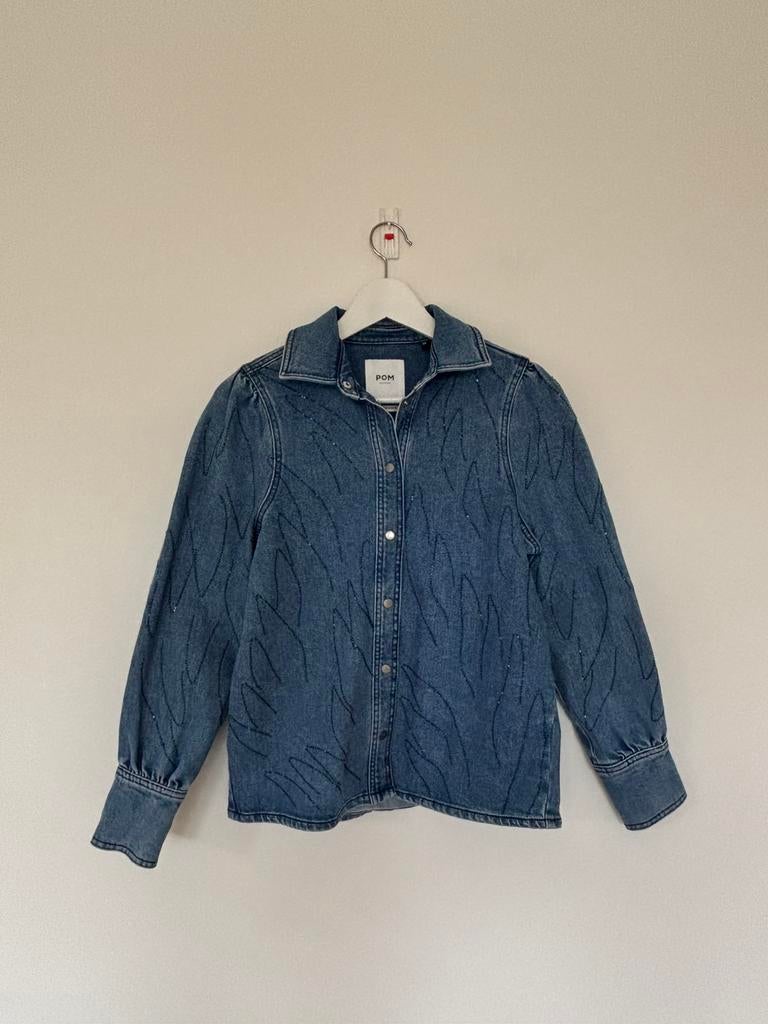 Pom amsterdam denim blouse xs, Ophalen of Verzenden, Zo goed als nieuw, Maat 34 (XS) of kleiner, Blauw