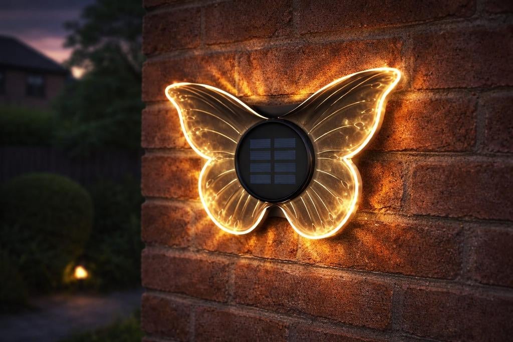 Nieuw Solar Acrylic Wall Light in de vorm bloem of vlinder., Ophalen, Zonne-energie, Kunststof, Minder dan 50 watt