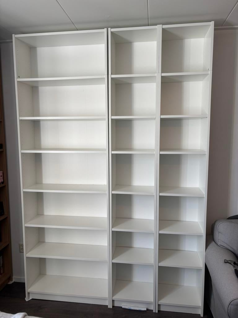 1 brede en 2 smalle billy boekenkasten, Ophalen, 200 cm of meer, 50 tot 100 cm, Zo goed als nieuw