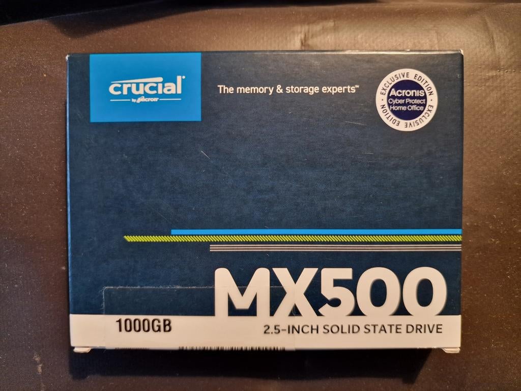 Crucial MX500 1TB Acronis Edition  100% nieuw, Computers en Software, Harde schijven, Ophalen of Verzenden, Nieuw, Laptop, USB