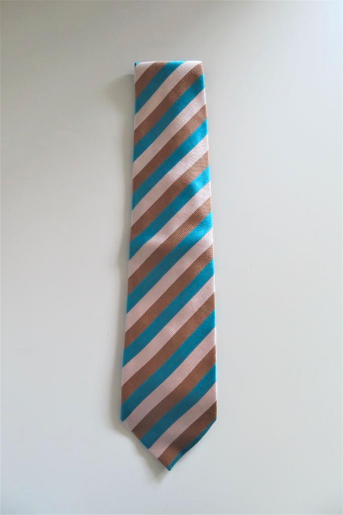 Stropdas Blauw Bruin (3484), Kleding | Heren, Stropdassen, Zo goed als nieuw, Met patroon, Blauw, Ophalen of Verzenden