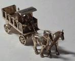 Zilver  zwaar 77 gram miniatuur paard wagen vaten , tonnen ., Antiek en Kunst, Ophalen, Zilver