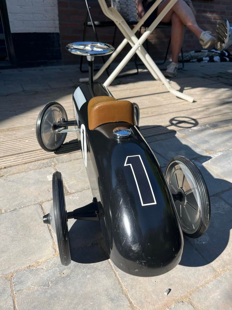 Loopauto retrolook zwart ZGAN!, Kinderen en Baby's, Speelgoed | Buiten | Voertuigen en Loopfietsen, Gebruikt, Loopvoertuig, Ophalen of Verzenden