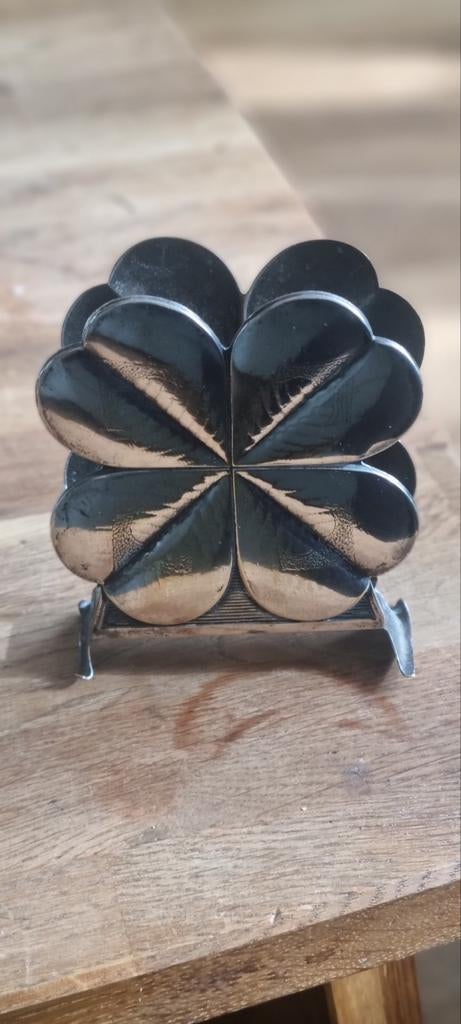 Zilveren klavertje vier servethouder, Ophalen of Verzenden, Zilver