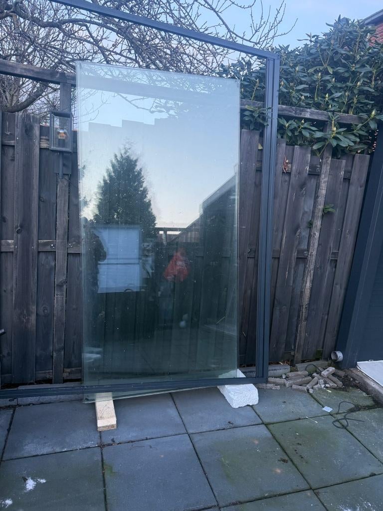 7 Glas voor het dak 394 cm x66.40cm x dik 1 cm, Tuin en Terras, Overkappingen, Ophalen, Gebruikt, Veranda