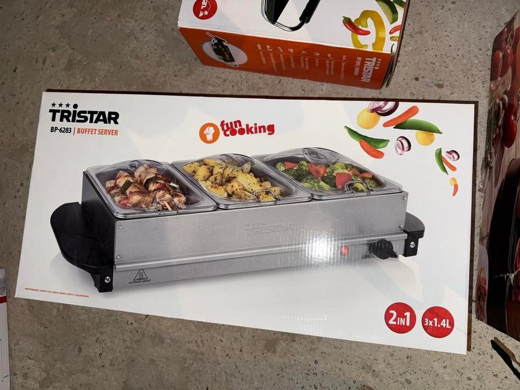 Tristar BP-6283 Buffet Server - Warmhoudbakken 2-in-1, Overige typen, Ophalen of Verzenden, Metaal, Overige merken