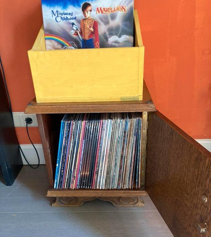 Audiomeubel, stereomeubel,platenkast vintage, retro, Huis en Inrichting, Kasten | Dressoirs, Gebruikt, Minder dan 50 cm, 25 tot 50 cm