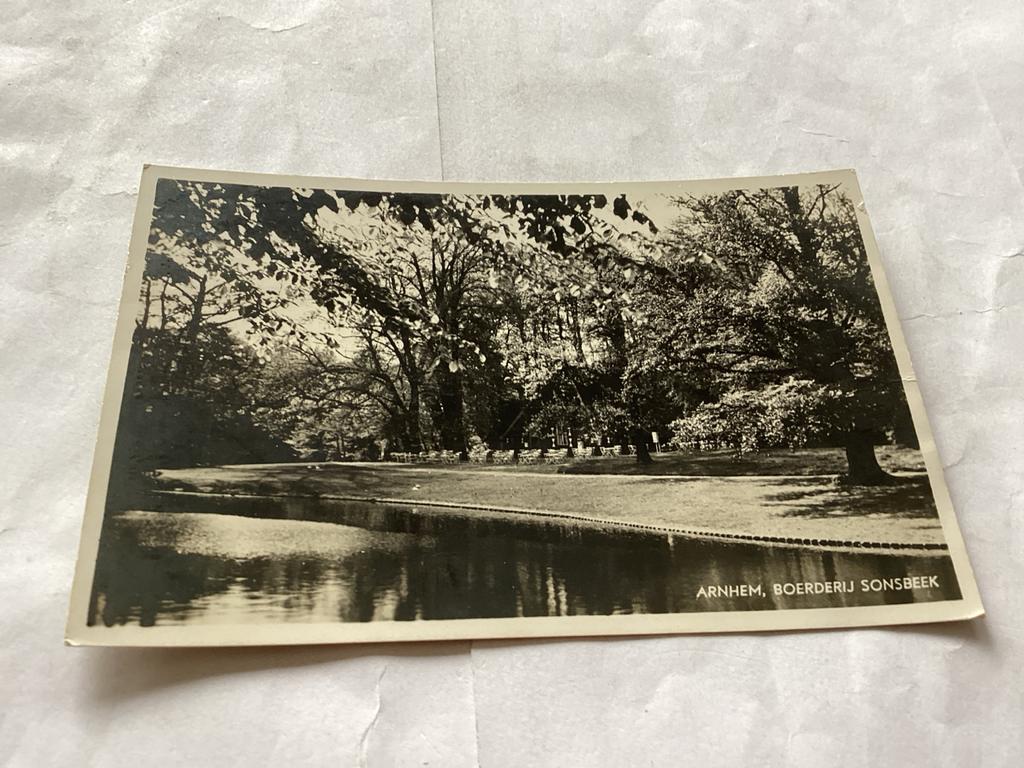 Oude Ansichtkaart Arnhem, Boerderij Sonsbeek (1939), Ophalen of Verzenden, 1920 tot 1940, Gelopen, Gelderland