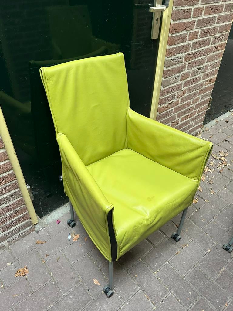 Lime groene moderne stoelen, Huis en Inrichting, Fauteuils, Ophalen of Verzenden, Zo goed als nieuw, 75 tot 100 cm, 50 tot 75 cm