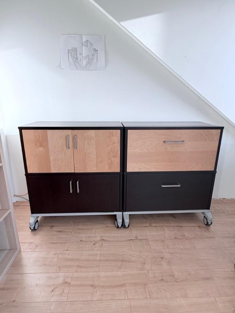 IKEA Effectiv kantoorkast op wielen – 2 stuks, Ophalen, Gebruikt, 50 tot 100 cm, Overige materialen