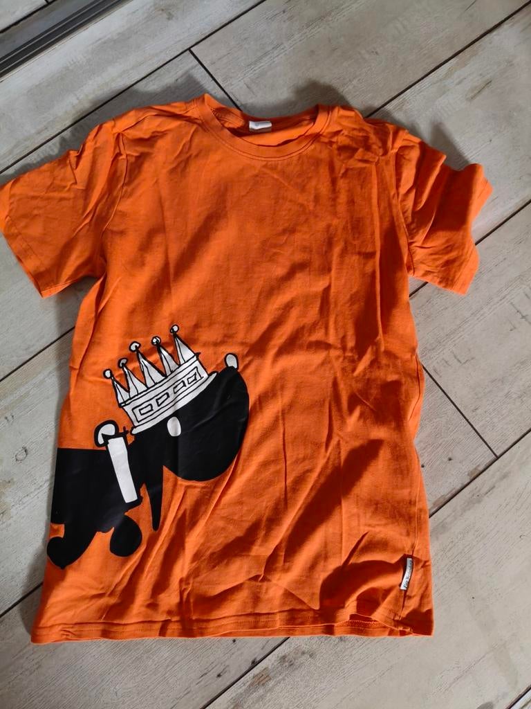 Koningsdag shirt, oranje shirt takkie 146/152, Ophalen, Zo goed als nieuw, Jongen of Meisje, Shirt of Longsleeve