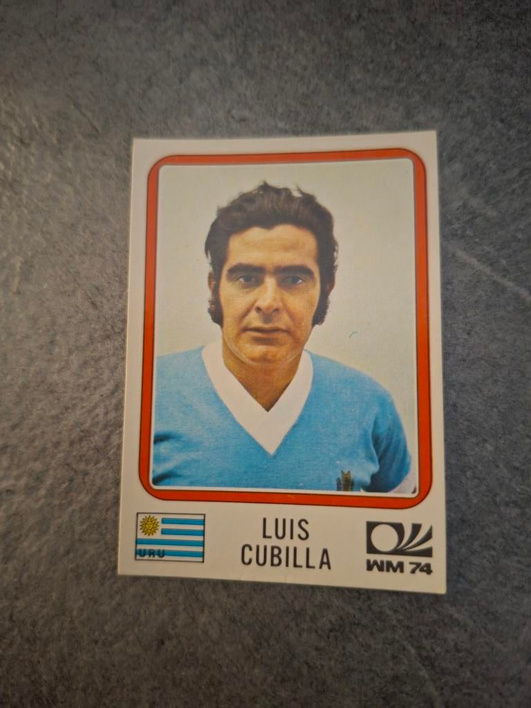 Panini sticker WK 74 München. Speler Luis Cubilla Uruguay., Verzenden, Zo goed als nieuw, Sticker