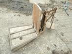 Oude houten bascule/weegschaal, weegvermogen 200 kg, Ophalen of Verzenden, Gebruikt, Vloerweegschaal