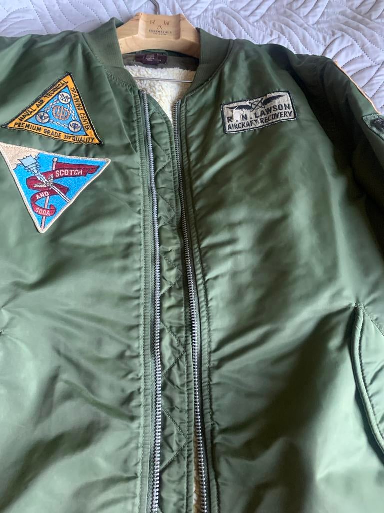 Scotch & Soda Bomberjack met Patches - Groen, Kleding | Heren, Jassen | Zomer, Zo goed als nieuw, Maat 56/58 (XL), Groen, Ophalen of Verzenden
