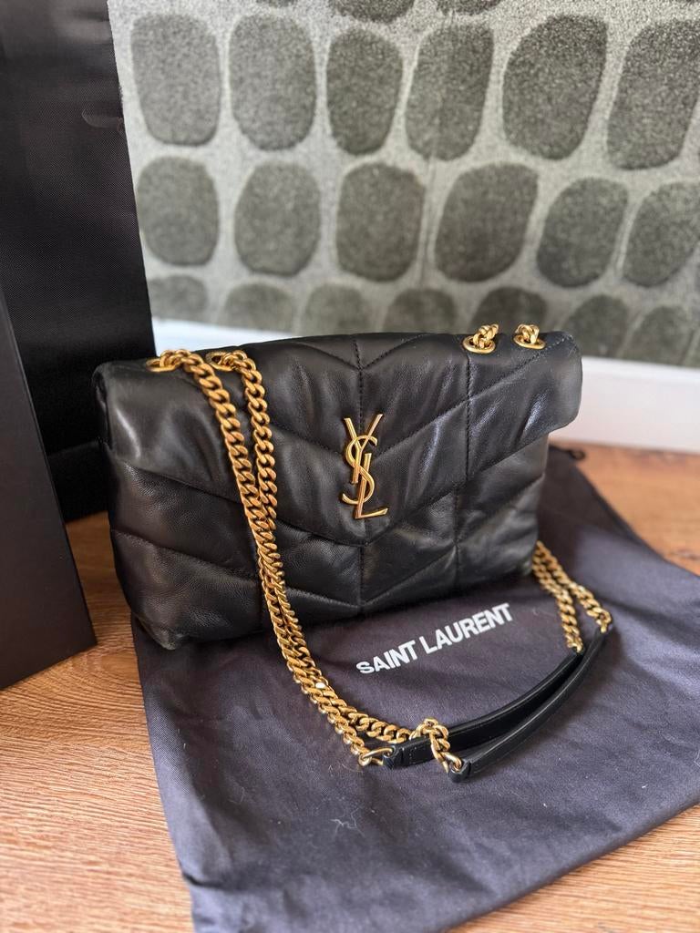 YSL Toy puffer lambskin, Ophalen, Zo goed als nieuw, Zwart, Schoudertasje