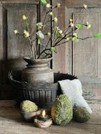 Oude leemmanden/rieten manden, Huis en Inrichting, Woonaccessoires | Schalen en Manden, Gebruikt, Rond, Ophalen of Verzenden, Riet