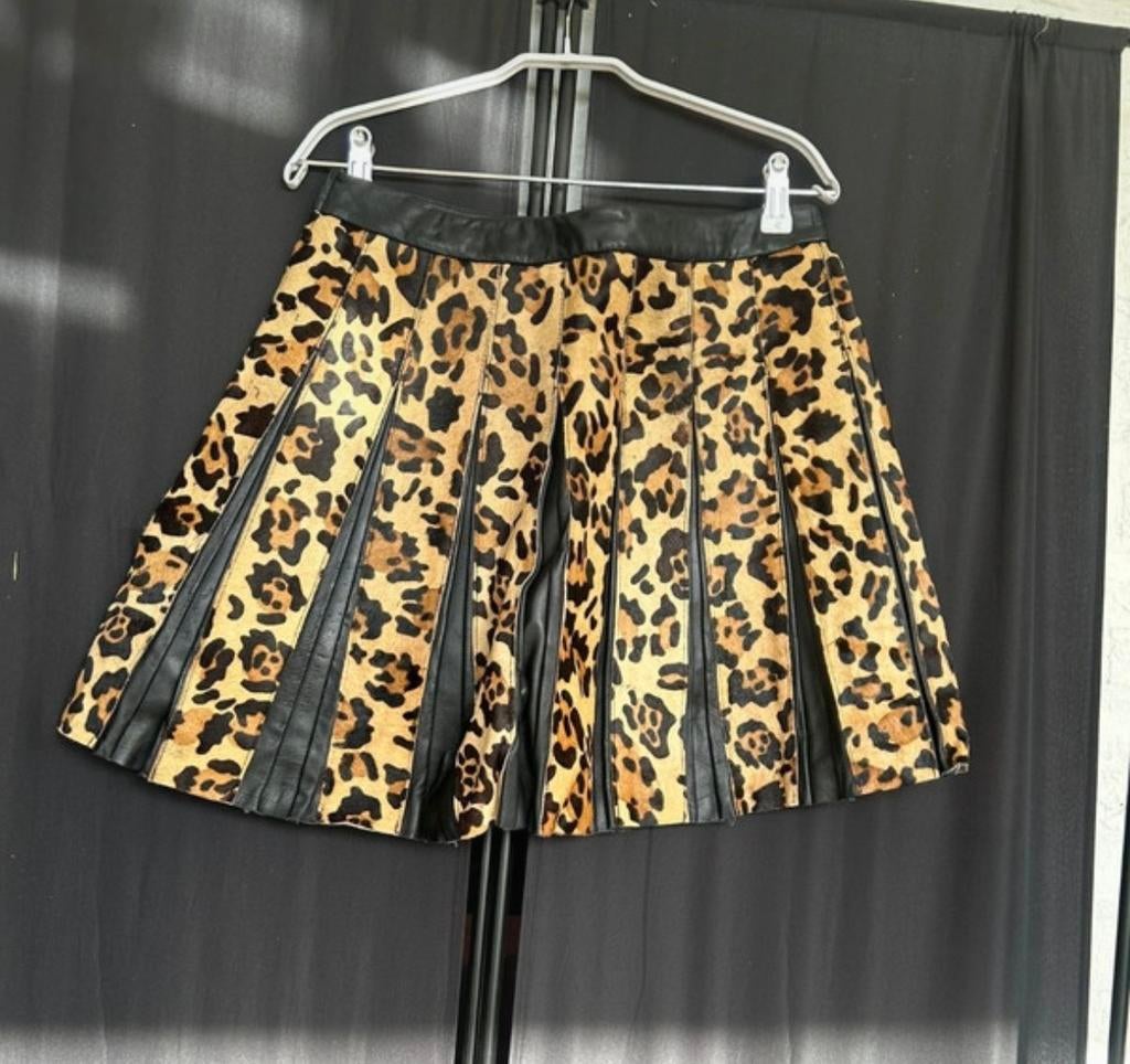 Nikkie by Kate Moss Panterprint Plissé Rok Maat 38, Maat 38/40 (M), Bruin, Ophalen of Verzenden, Zo goed als nieuw