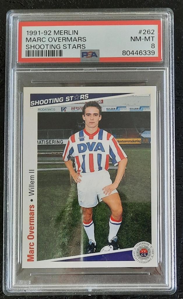 Rookie Marc Overmars 91/92 PSA 8 Shooting stars, Hobby en Vrije tijd, Stickers en Plaatjes, Verzenden, Nieuw, Sticker